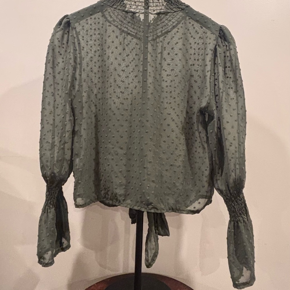 Chic Sheer Olive Blouse